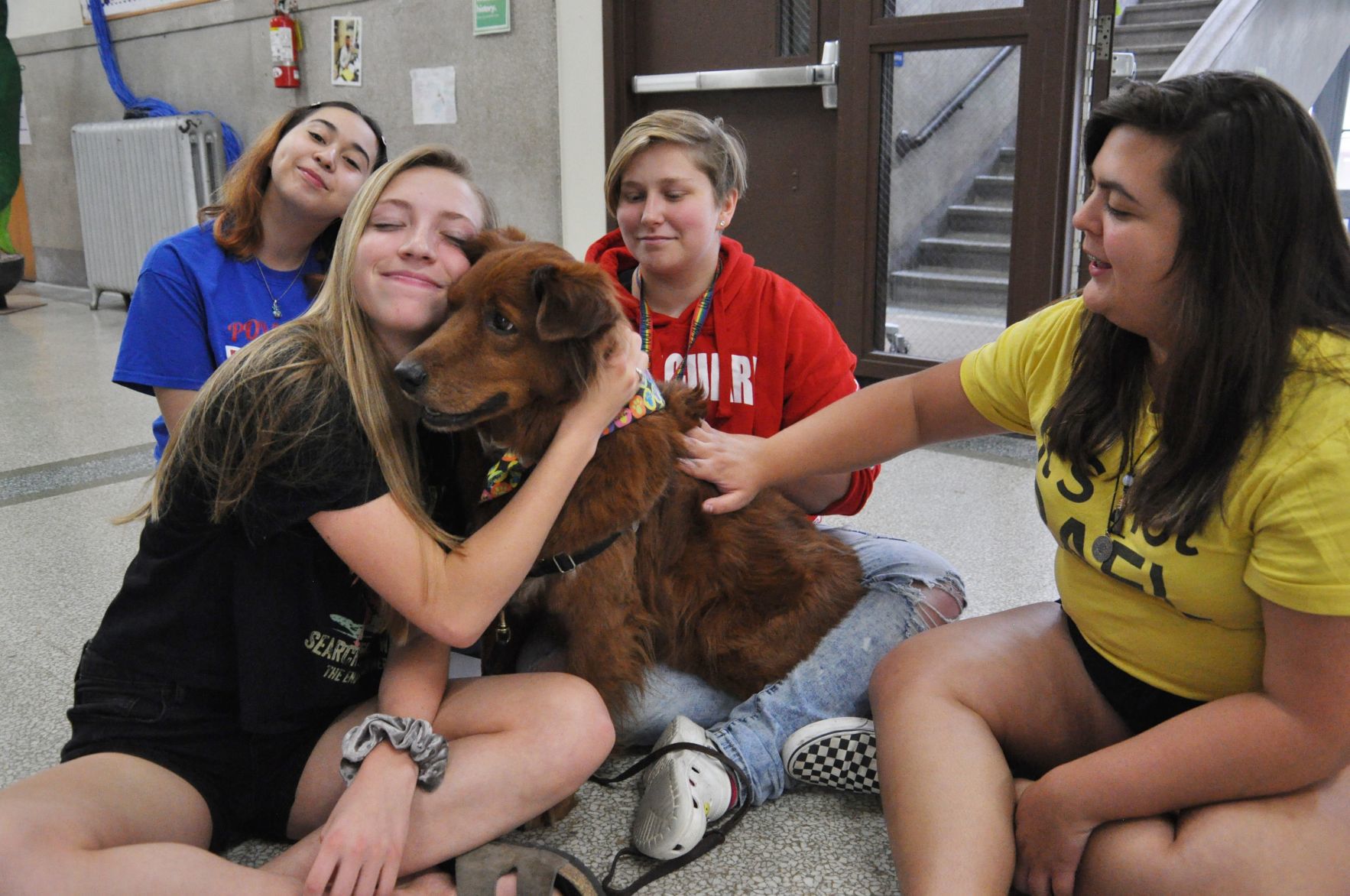 Reggie and students